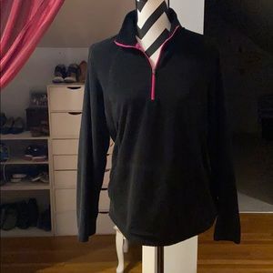 Black and pink, quarter-zip pullover